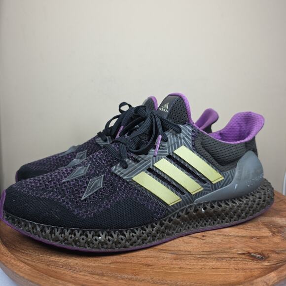 Adidas Ultra 4D Marvel Black Panther Mens Black Purple Size 13 Shoes HQ0949 - Picture 2 of 11